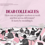 A decorative image with the title of the event and illustration of students