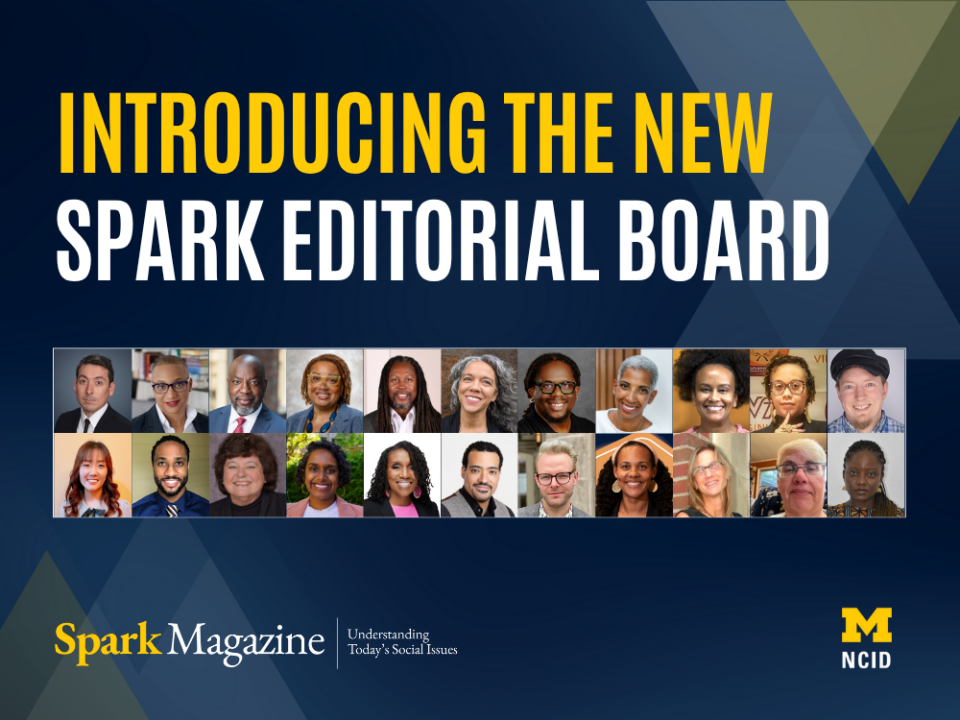 Introducing the new Spark editorial board. Includes collage of new member headshots.