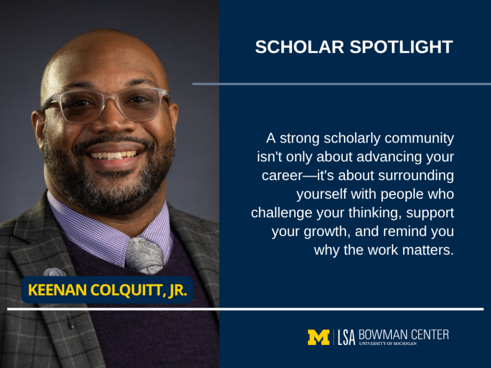 Headshot of Keenan Colquitt, Jr., with an excerpt from the interview.